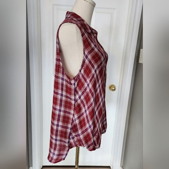 NWOTโRock & Republic plaid sleeveless top - Size Large - Picture 7 of 8